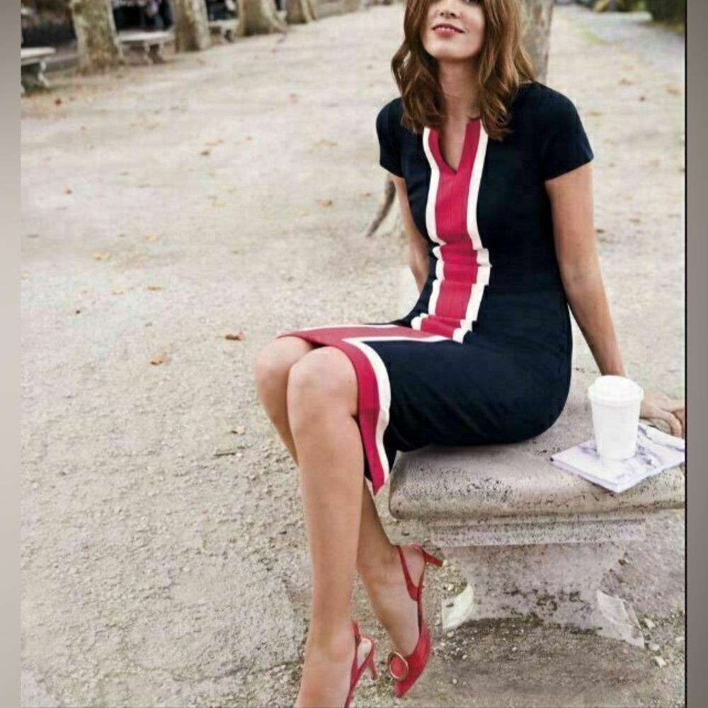 Boden Black and Red Midi Dress